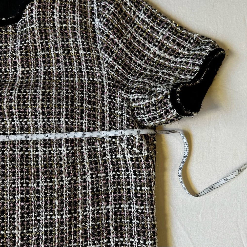 CeCe Black Tweed Mini Dress Sz 12 Dark Academia, preppy, workwear, Blair Waldorf - Picture 10 of 10